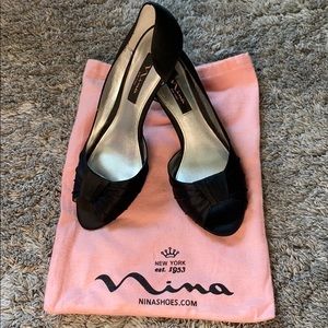 Black Nina 2 inch Low Heels 👠